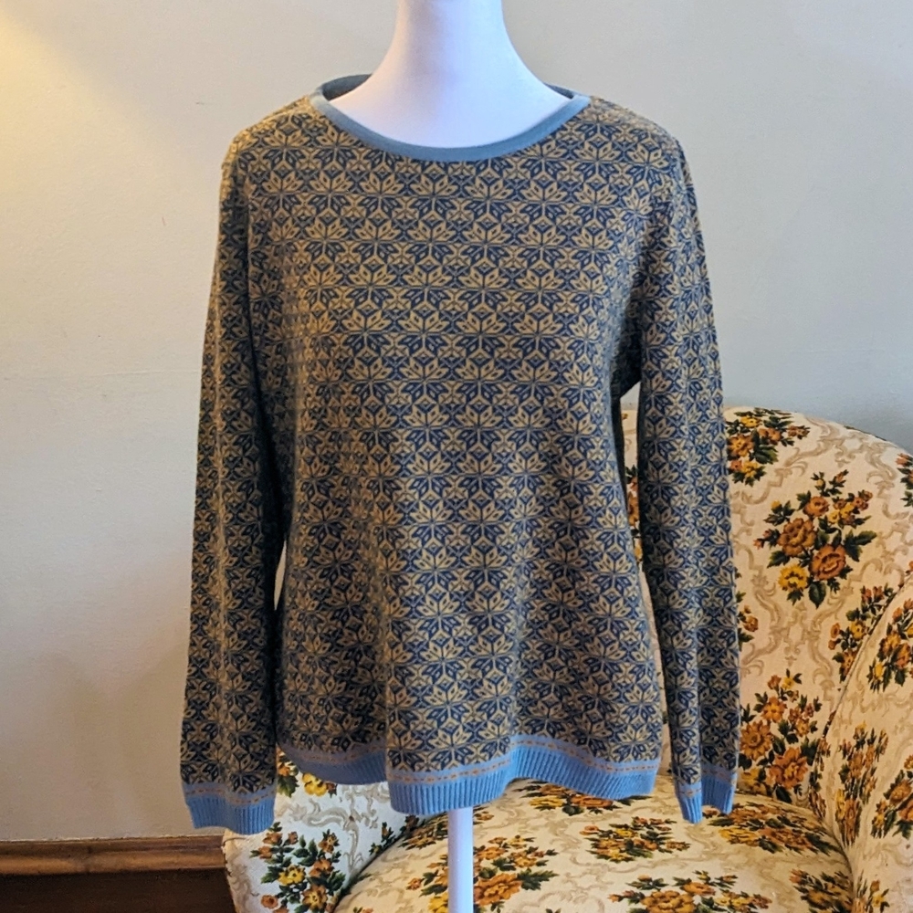 Skovhuus Blue and Yellow Patterned Sweater